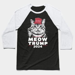Meow For Trump Election America Cat 2024 Baseball T-Shirt